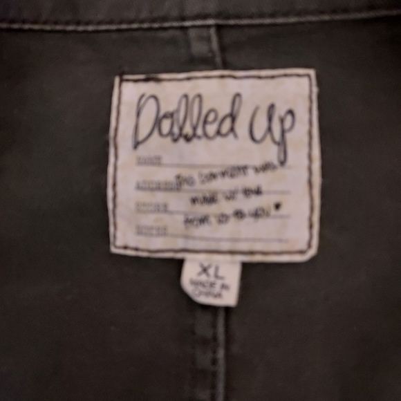 Dolled Up Olive Utility Jacket with Studded Accents - Picture 10 of 11